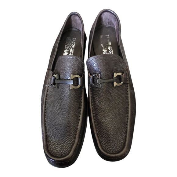 SALVATORE FERRAGAMO Grandioso Gancini Bit Leather Moccasin - Size 12 - Picture 2 of 8